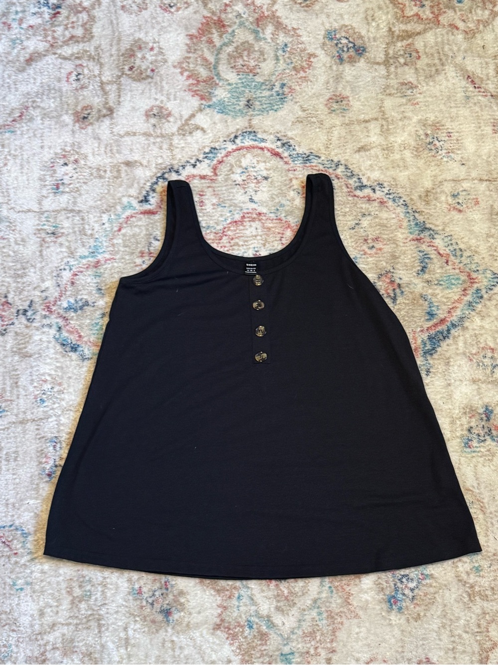 SHEIN Black Button-Front Tank Top
